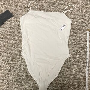 Old Navy Cream Ribbed Bodysuit
